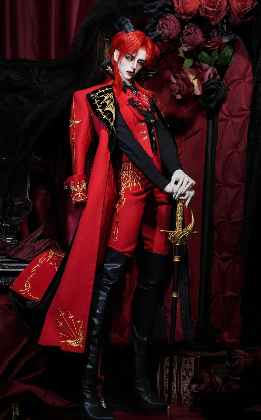 Dark Uniform - Owl Red Black Set: ID75 [Limited Time Offer] | PREORDER | OUTFIT