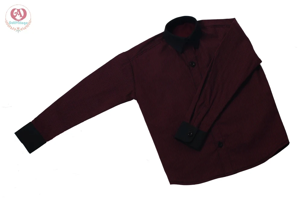 Pinstriped shirt［75］-Black Burgundy | Preorder | OUTFIT - Image 11